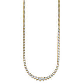 14k 10 carat Lab Grown Diamond VS/SI+ G+ Complete Round 16 inch Graduated Tennis Necklace